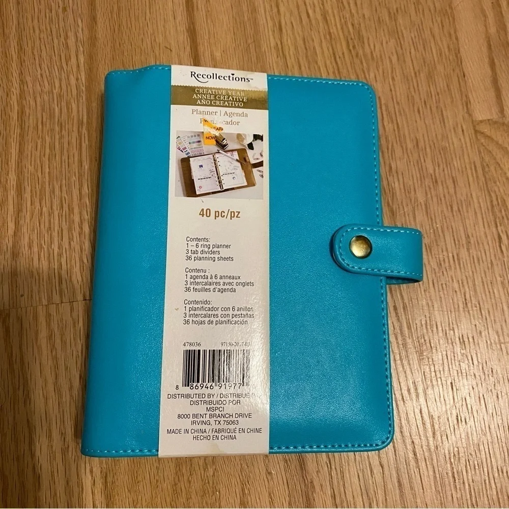 Recollections 40 Piece Planner Blue NEW Pad-folio Padded